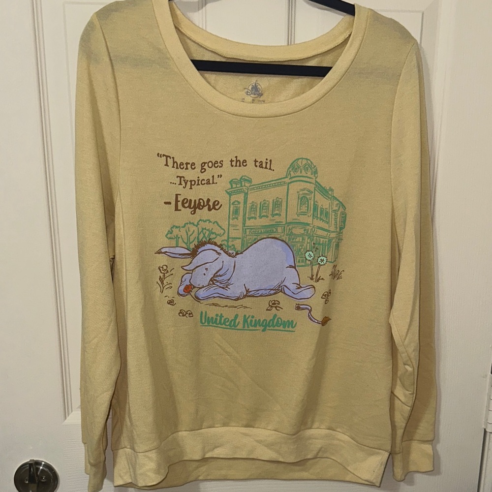 Winnie The Pooh Eeyore Long Sleeve Shirt/Lightweight Sweater EPCOT UK